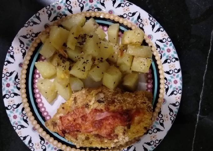 Peito De Frango Crocante Recheado Presunto E Queijo Receita Por