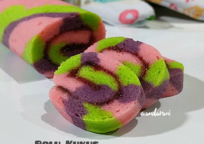 Resep Bolu Kukus Pelangi Gulung Takaran Sendok Oleh Andarani Cookpad