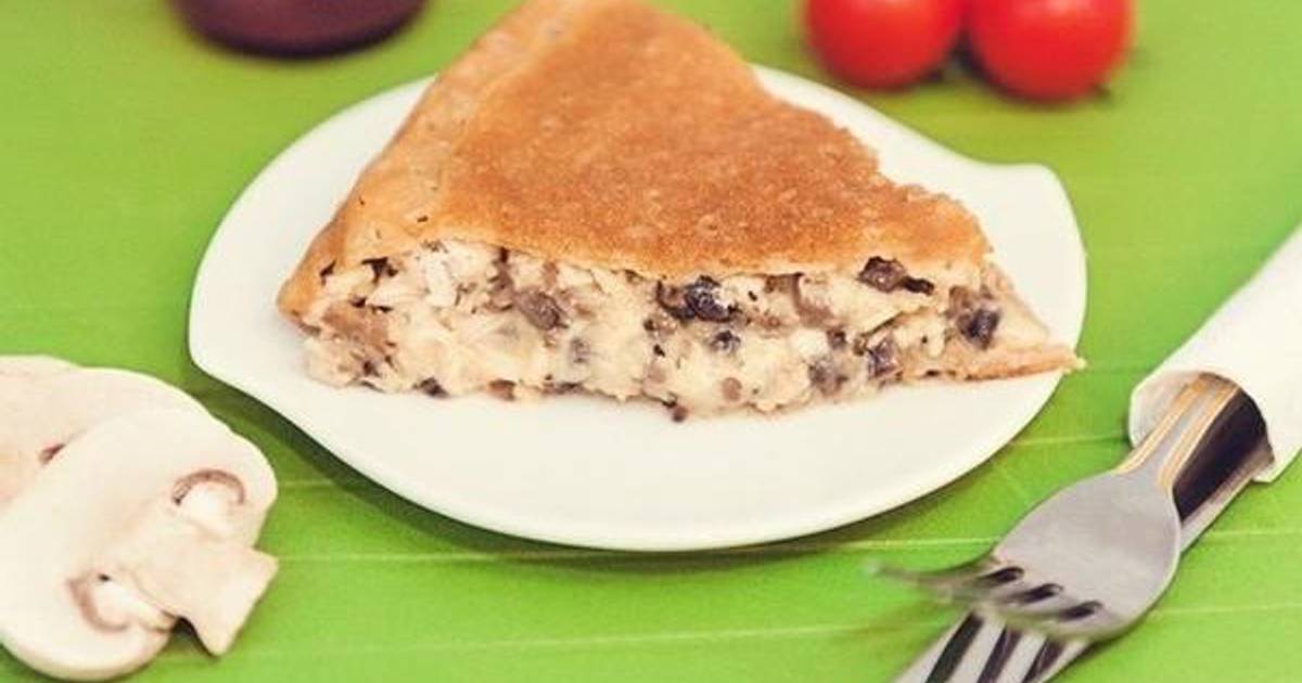 Блинный Пирог С Курицей И Грибами Рецепт