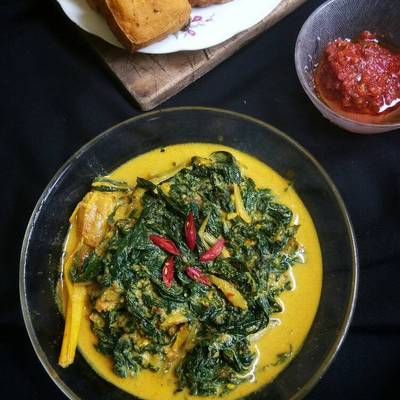 Resep Sayur Daun Singkong Daun Singkong Kuah Santan Kuah Kuning Oleh