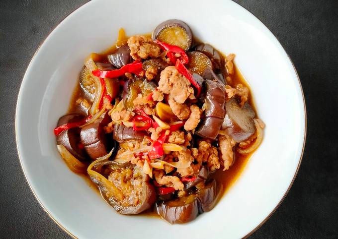 Resep Tumis Terong Daging Cincang Oleh Camelia Siu Va Cookpad