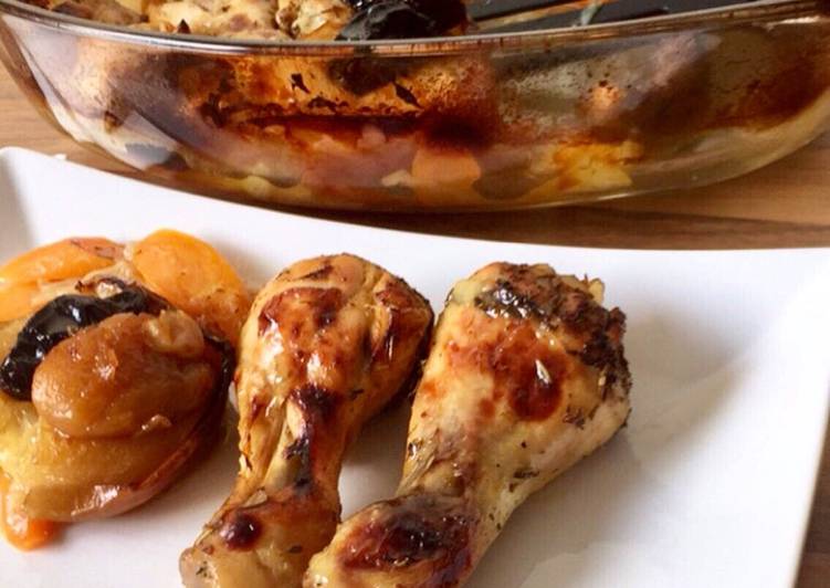 Jamoncitos De Pollo Con Manzanas Al Horno Receta De Hanan Cookpad