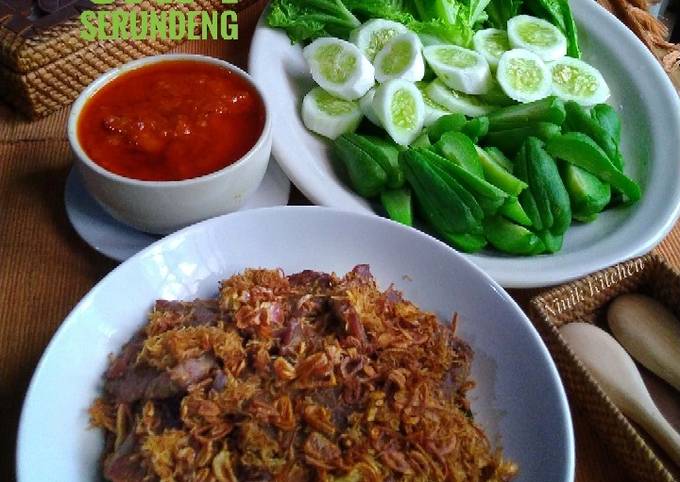 Resep Empal Daging Sapi Serundeng Sambal Lalapan Oleh Ninik Kitchen