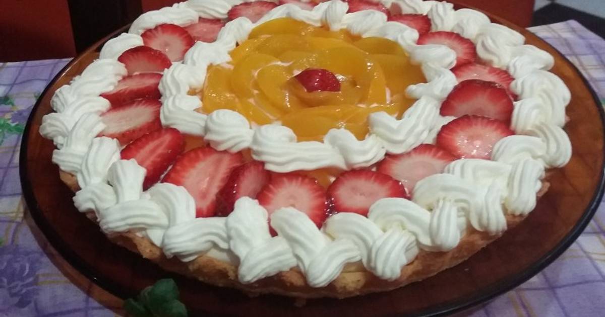 Tarta De Frutillas Y Durazno Receta De Naty Farias Cookpad