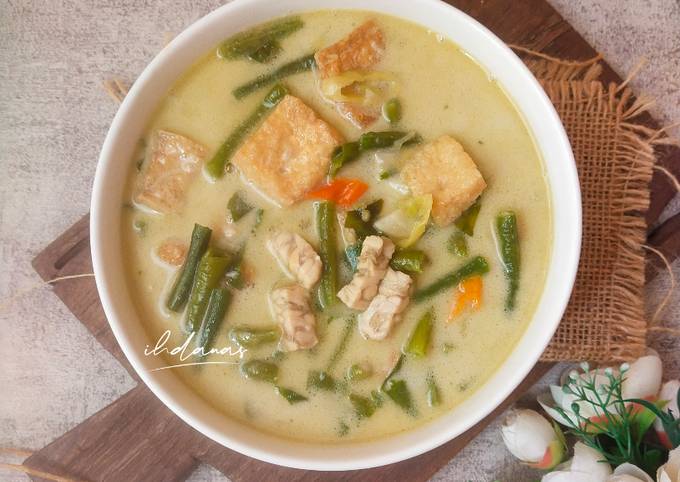 Resep Sayur Kacang Panjang Tempe Tahu Kuah Santan Pedas Oleh Ihdanas