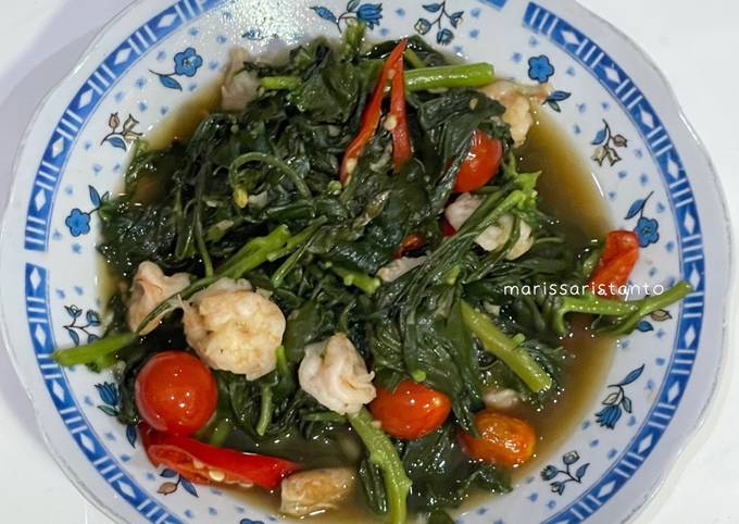 Resep Tumis Daun Ginseng Udang Tomat Oleh Marissa P Ristanto Cookpad