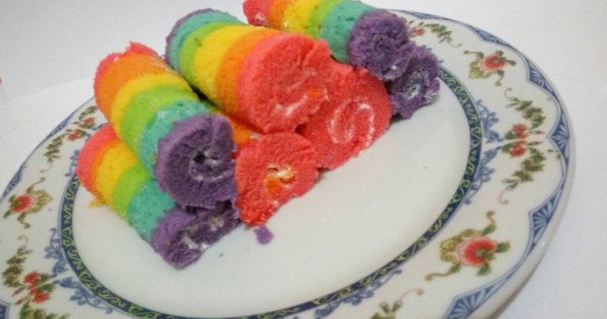 Resep Mini Roll Rainbow Cake Oleh Chairunnisa Eka Cookpad