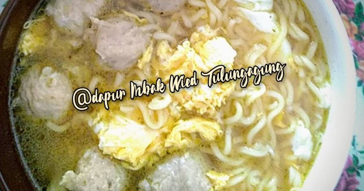 Resep Mie Rebus Rasa Soto Kopyok Telur Topping Bakso Oleh Dapur