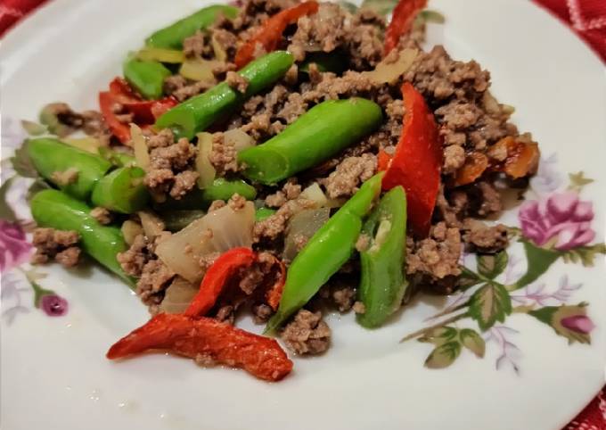 Resep Tumis Daging Giling Buncis Oleh Erni Dwip Cookpad