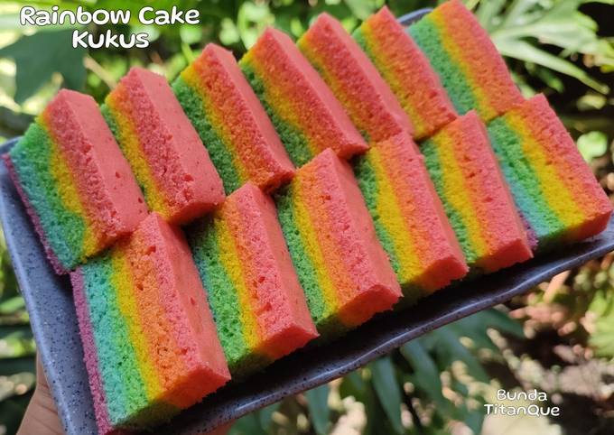 Resep Rainbow Cake Kukus Oleh Bunda Titanque Cookpad