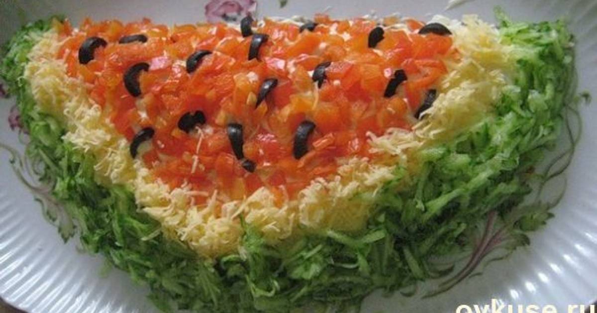 Салат Арбузная Долька Пошаговый Рецепт