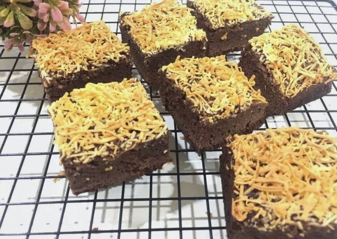 Resep Brownies Keju Simple Tanpa Mixer Dengan 2 Telur Oleh Phie