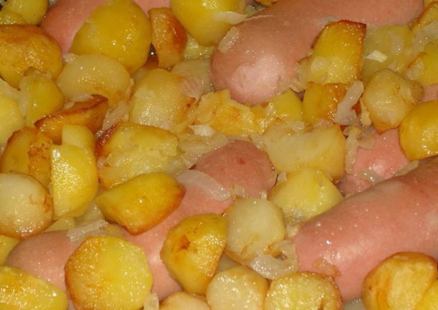 Картошка с сосисками