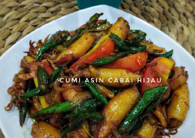 Resep Cumi Asin Cabai Hijau Oleh Annissa Zamraida Dapoer Umi Tama