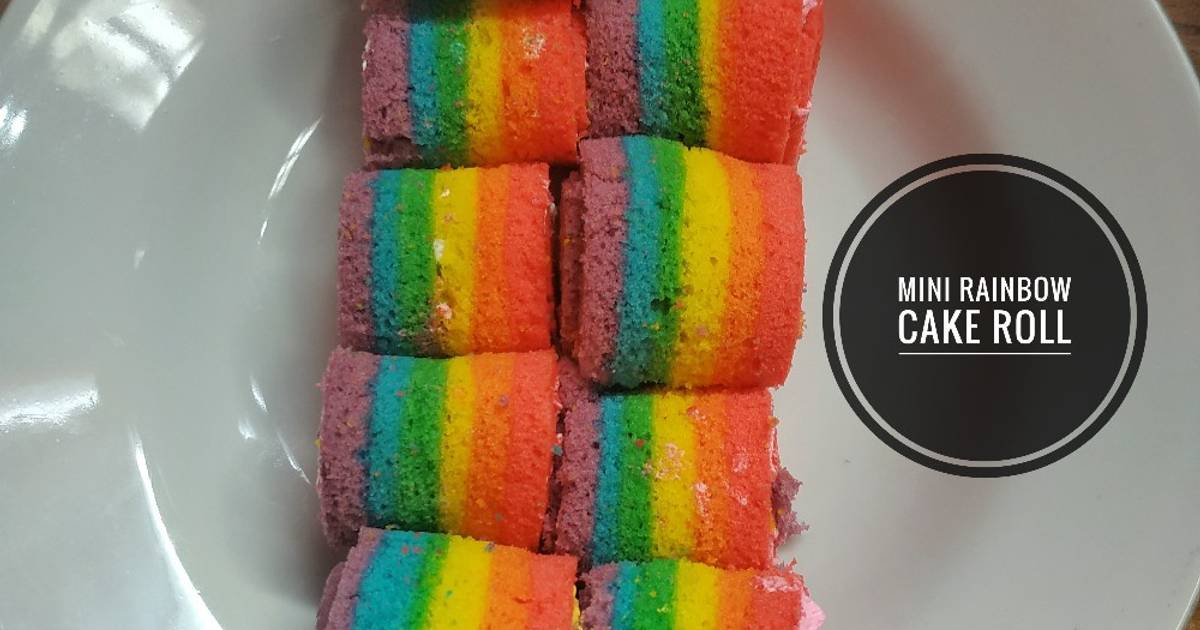 Resep Mini Rainbow Cake Roll Oleh Bunda Giesca Afiza Cookpad