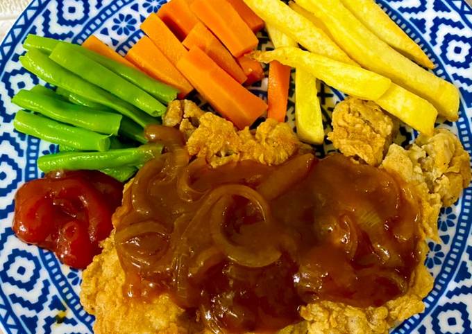 Resep Crispy Chicken Steak With Brown Sauce Oleh Syifa MR Cookpad