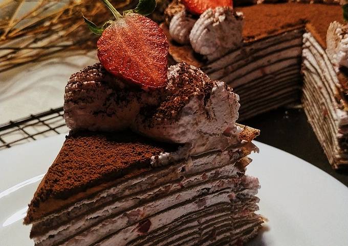 Resep Chocolate Strawberry Mille Crepes Cake Oleh Honey Angela Cookpad