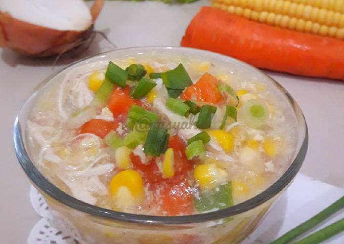 Resep Sup Jagung Wortel Telur Oleh Aisyah Wan Cookpad