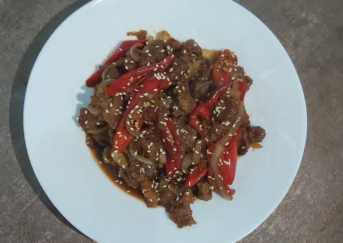 Resep Nasi Dan Tumis Daging Oleh Eko Lilis Cookpad