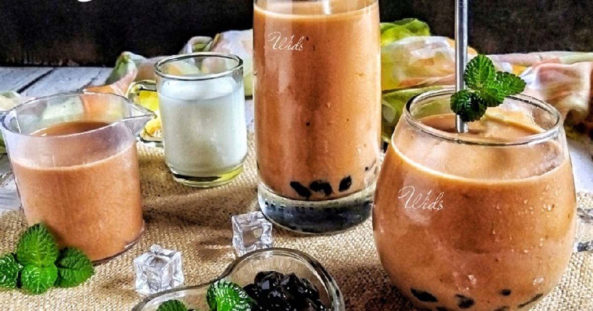 Resep Thai Ice Milk Tea With Boba Oleh Wids Kitchen Cookpad