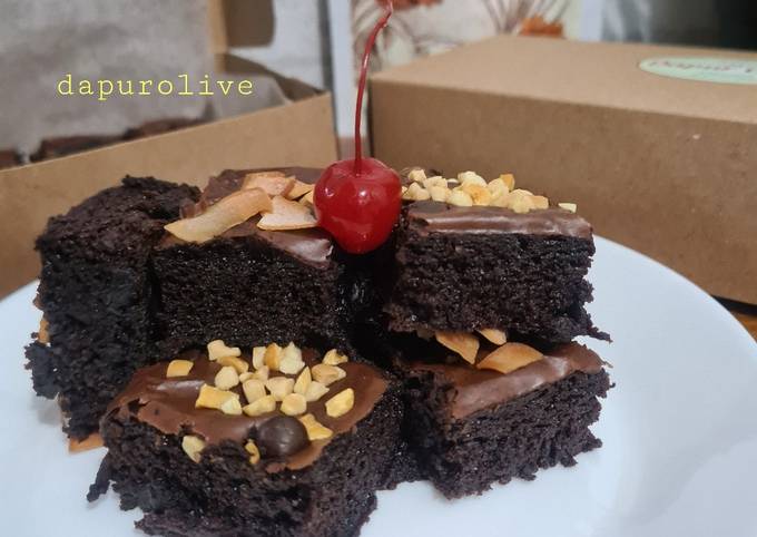 Resep Brownies Viral Shiny Crust Fudge Brownies Oleh Dapur Olive