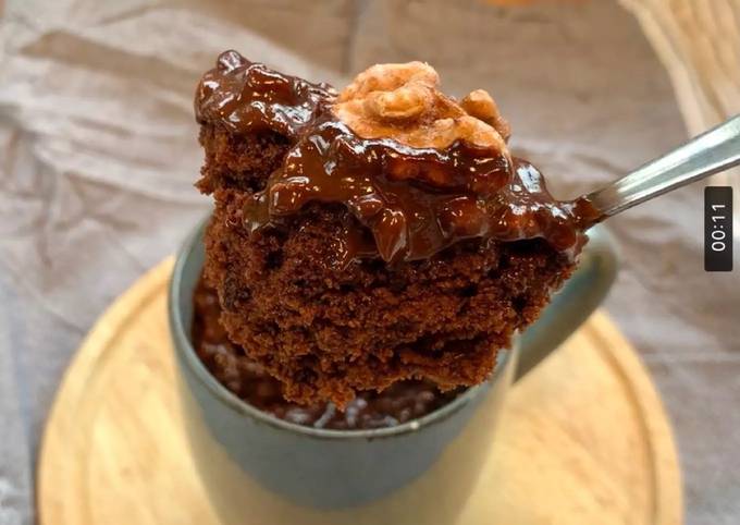 Bolo de Caneca Chocolate sem glúten e ovos Receita por Ortensio