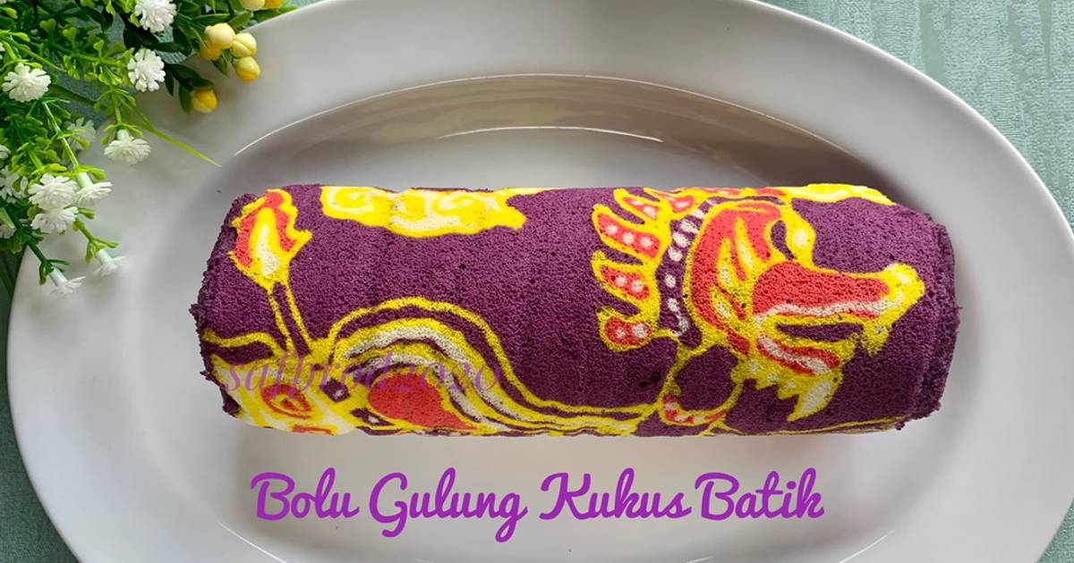 Resep Bolu Gulung Kukus Batik Taro Red Velvet Oleh Dapur Mama DeFa