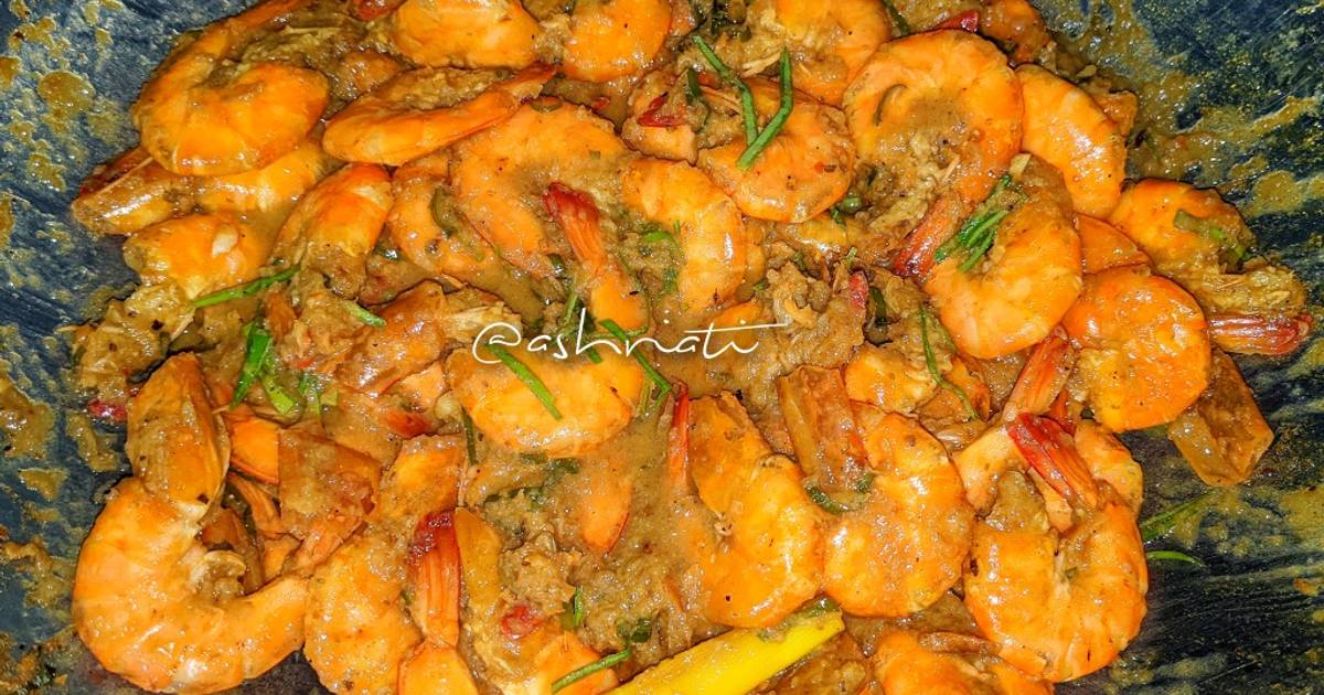 Resipi Udang Masak Sambal Kerisik Raya Oleh AFun Ashriati Cookpad