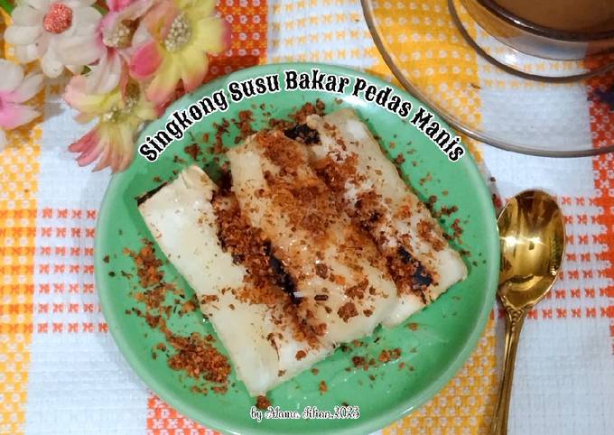 Resep Singkong Susu Bakar Pedas Manis Oleh Lanjarsih Mama Fifian