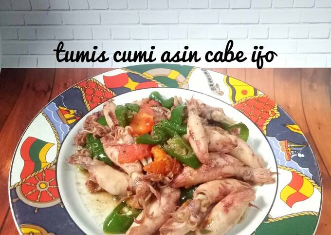 Resep Tumis Cumi Asin Cabe Ijo Oleh Selvia Oktaviani Cookpad