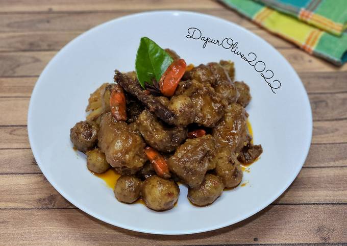 Resep Rendang Cincang Tunjang Dan Kentang Khas Minang Oleh Dapur Olive