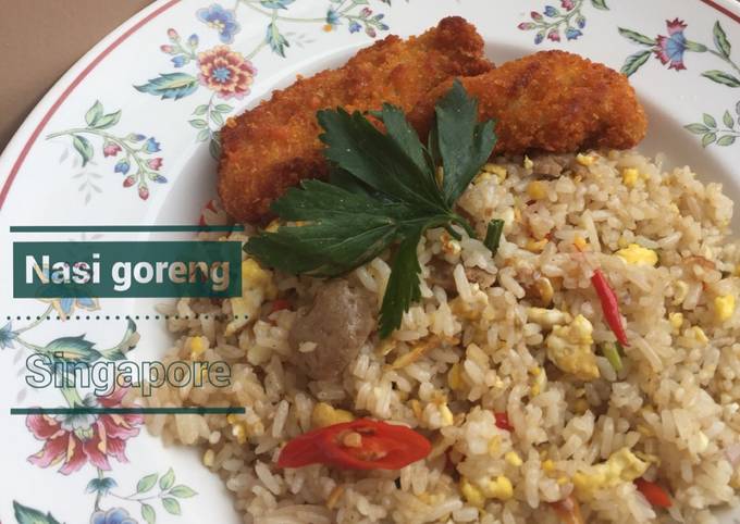 Resep Nasi Goreng Singapore With Chicken Katsu Oleh RAVITARAV Rav S