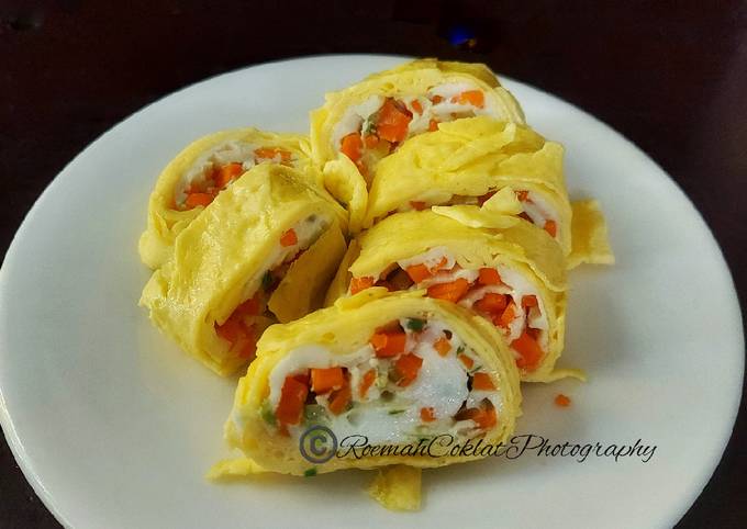 Resep Telur Dadar Gulung Sayuran Dua Warna Telur Dadar Gulung Korea