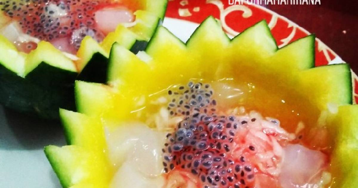 Resep Es Ceria Semangka Timun Nata De Coco Selasih Oleh Ida