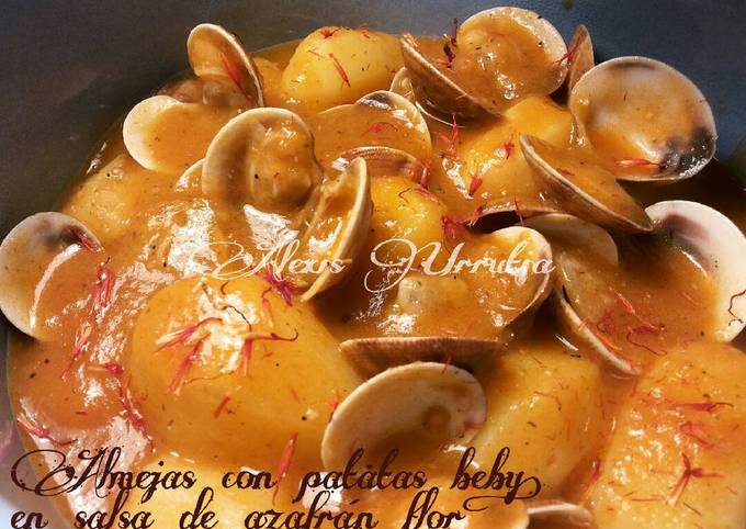 Almejas Con Patatas Baby En Salsa De Azafr N Receta De Alexis Urrutia