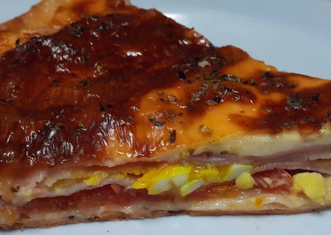 Tarta de Jamón Queso Tomate y Huevo Receta de Sueli Cookpad