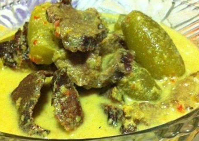 Resipi Gulai Pisang Muda Dan Daging Salai Oleh Neram Yassim Cookpad