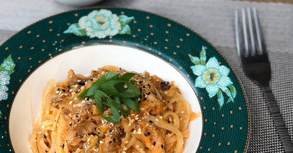 Resep Kimchi Cream Pasta Fusion Dish Ala Korea Oleh Pawonbune Aas