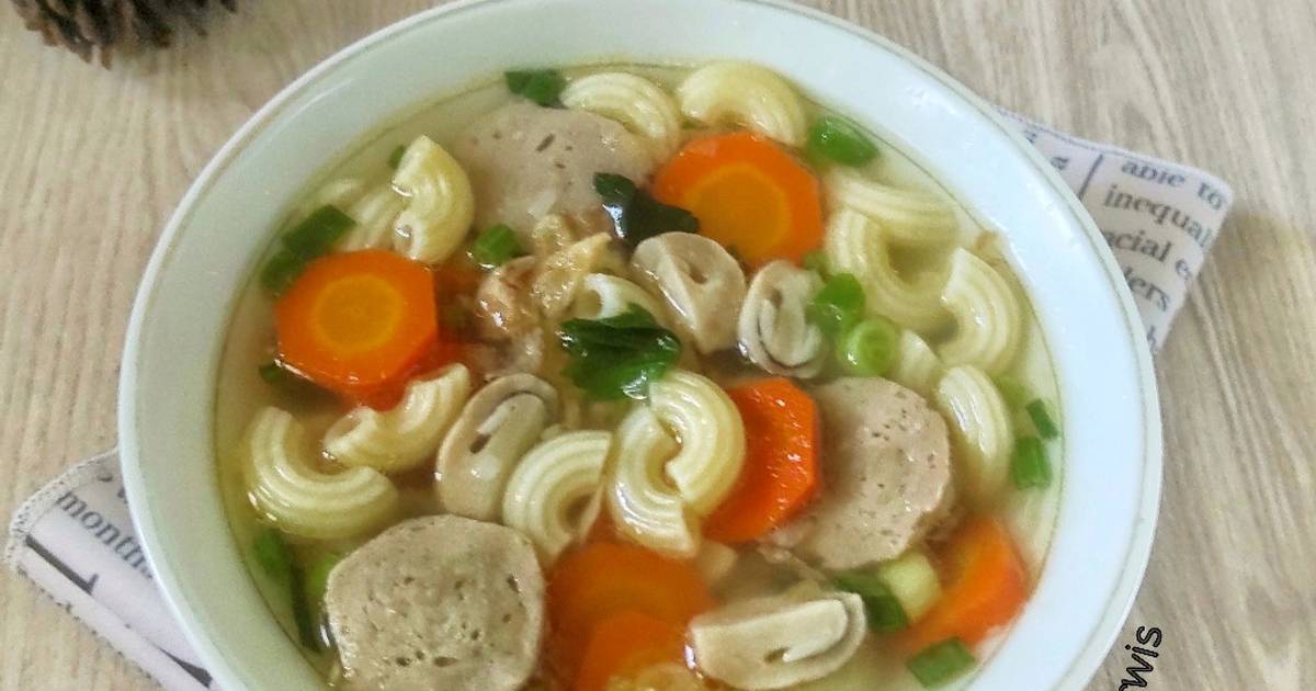 Resep Sop Makaroni Jamur Bakso Oleh Ita Darwis Cookpad