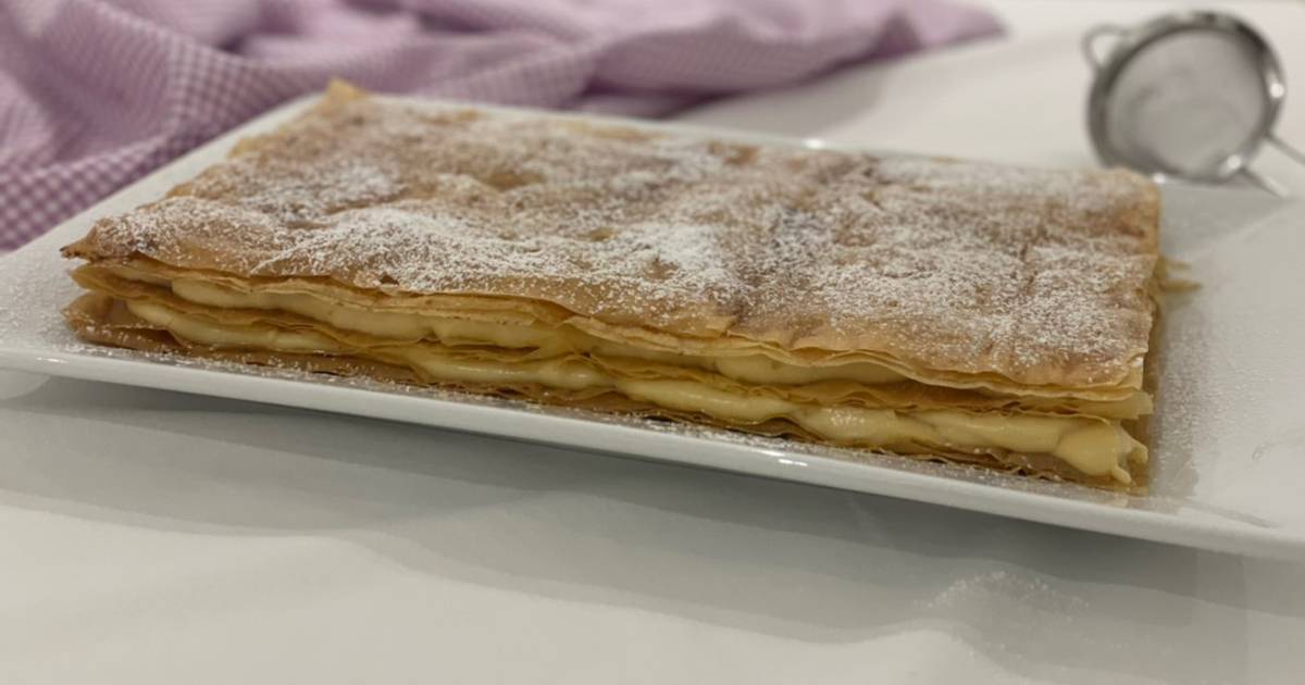 Pastel Milhojas De Hojaldre Y Crema Pastelera Receta De Poramoralhambre