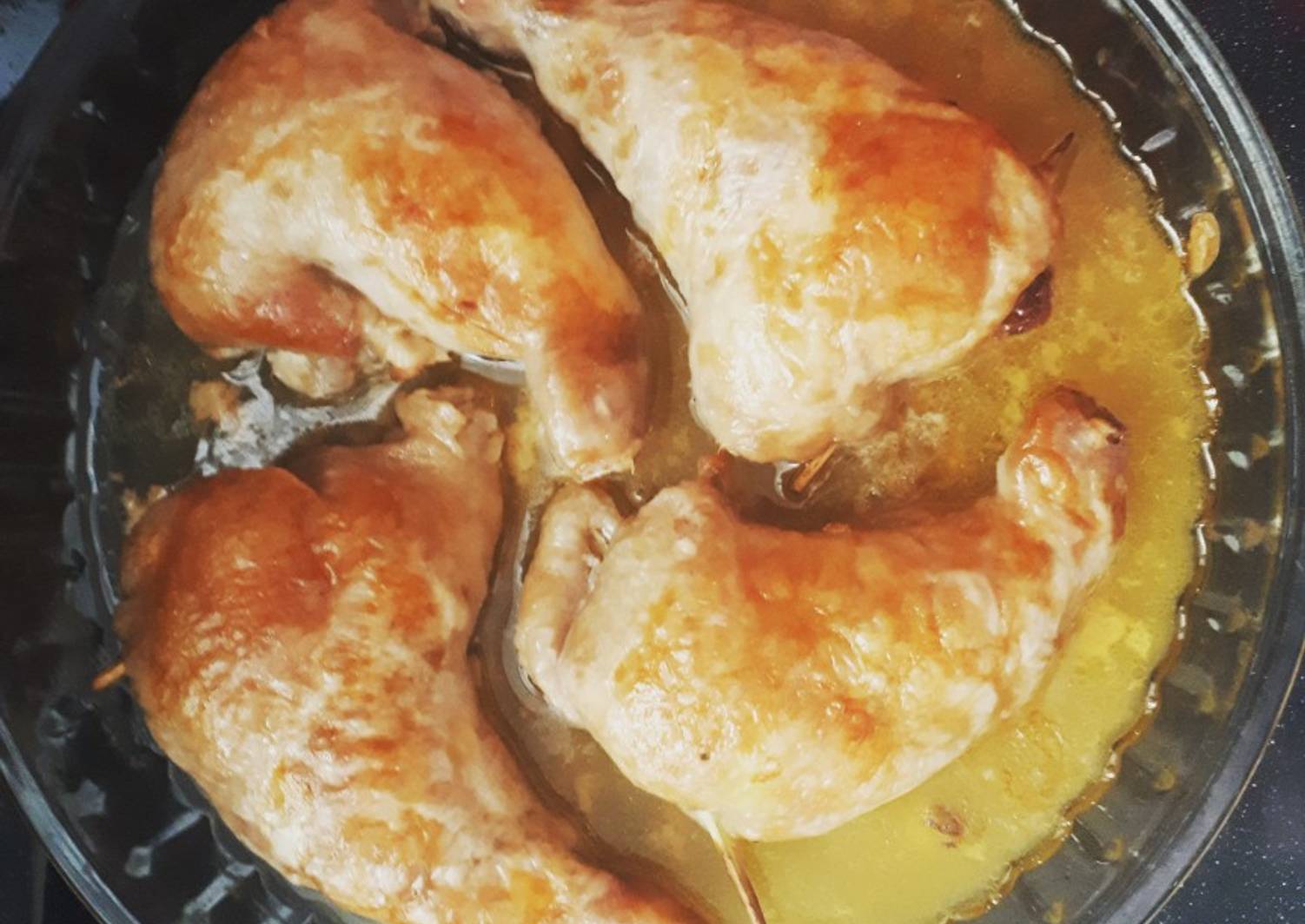 Фаршированные окорочка куриные на сковороде