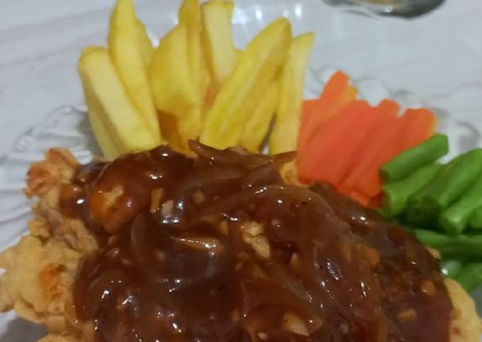 Resep Crispy Chicken Steak With Bbq Brown Sauce Oleh Priscasaa Cookpad