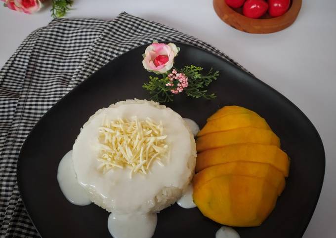 Resep 373 Mango Sticky Rice Ketan Mangga Oleh Pawon Tie Three