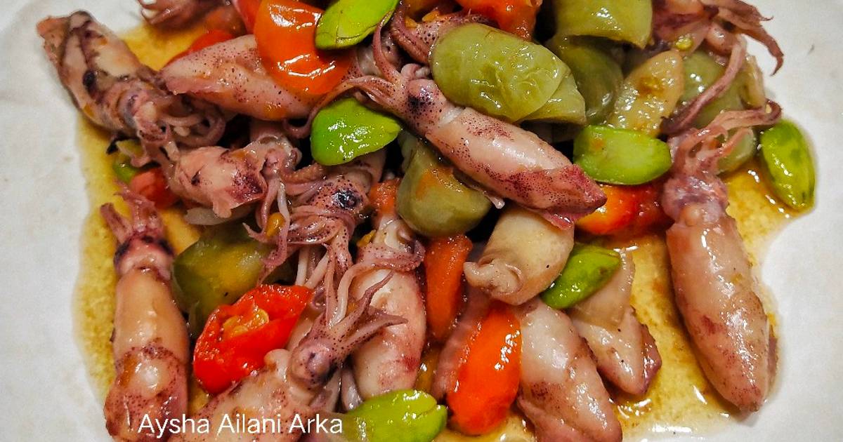 Resep Oseng Cumi Asin Pete Saus Tiram Oleh Aysha Ailani Arka Cookpad