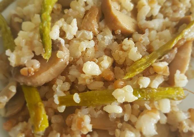 Arroz Integral Con Esp Rragos Verdes Y Champi Ones Receta De Raquel