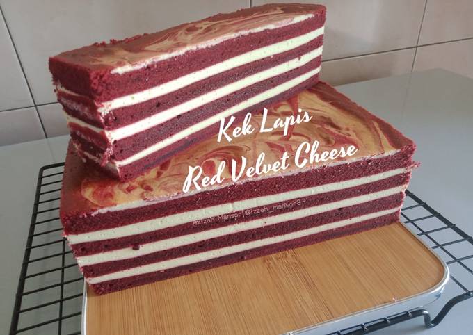 Resipi Kek Lapis Red Velvet Cheese Oleh Azizah Mansor Cookpad