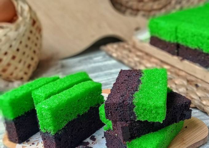 Resep Brownies Kukus Coklat Pandan Ala Amanda Oleh MomsQueenKitchen