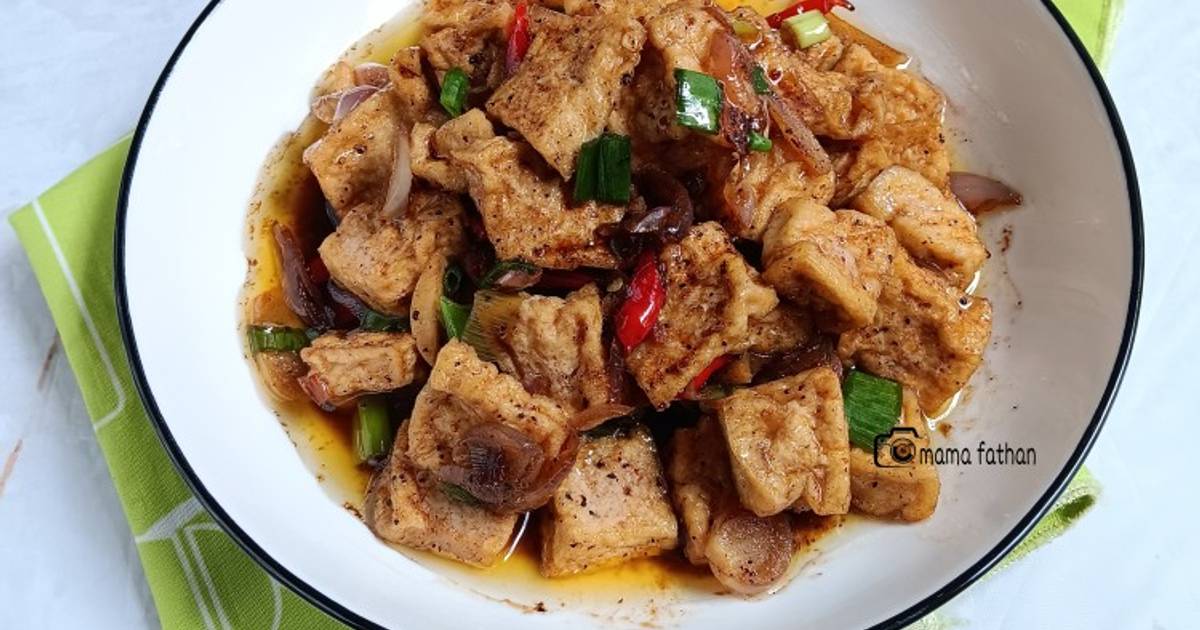 Resep Tumis Tahu Lada Hitam Oleh Mama Fathan Cookpad