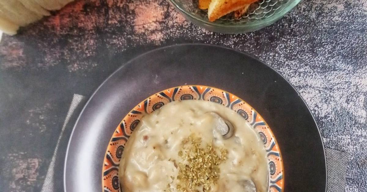 Resep Garlic Bread With Mushroom Sauce Jamur Merang Oleh Via Vie