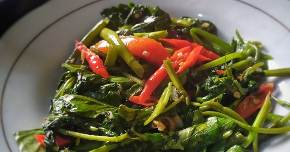 Resep Oseng Kangkung Terasi Saus Tiram Oleh Saluna Mahira Cookpad